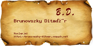 Brunovszky Ditmár névjegykártya